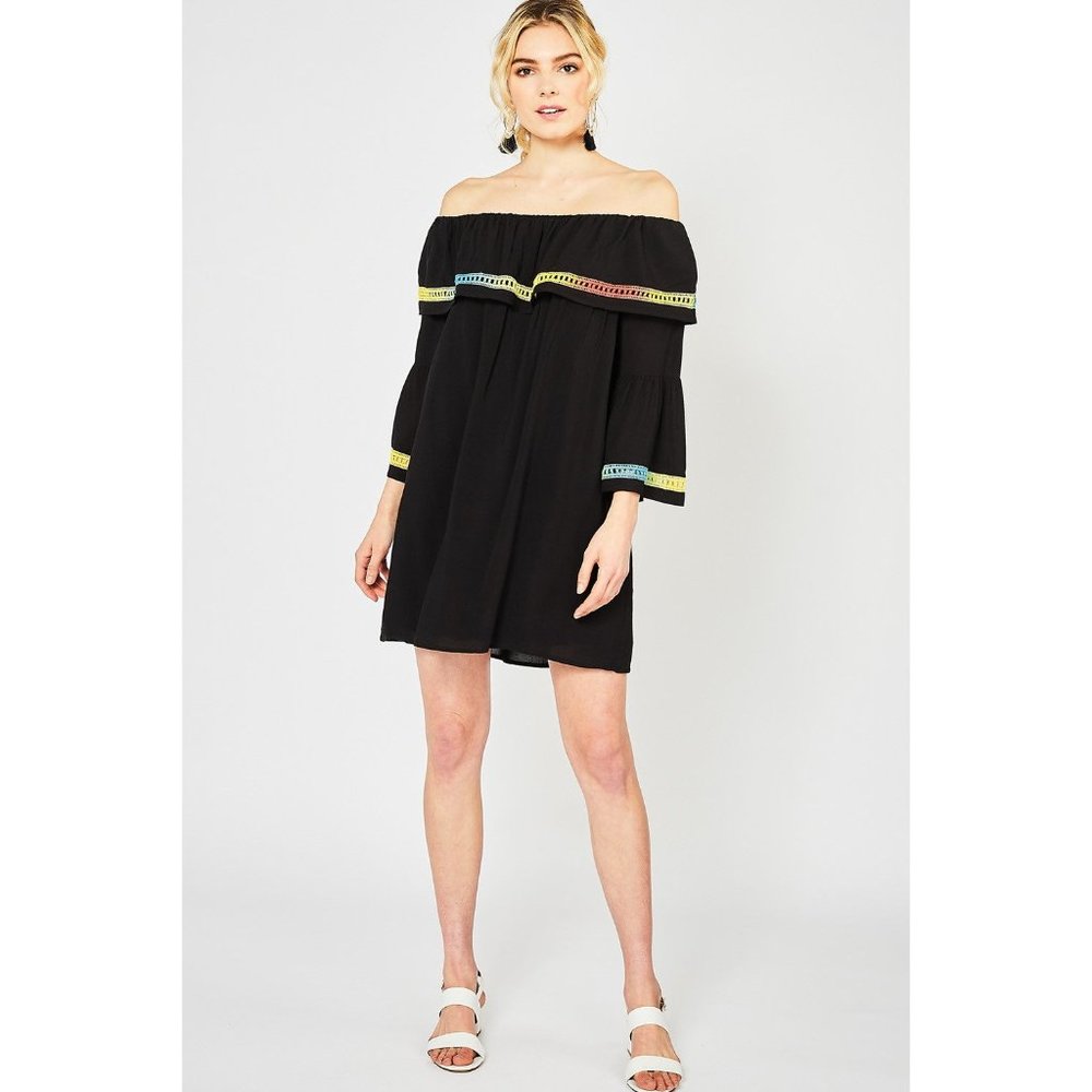 Entro Off The Shoulder Dress, Black